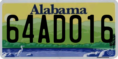 AL license plate 64AD016