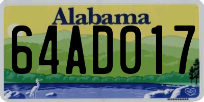 AL license plate 64AD017