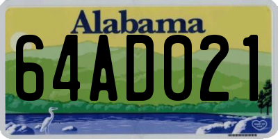 AL license plate 64AD021