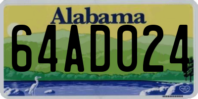 AL license plate 64AD024