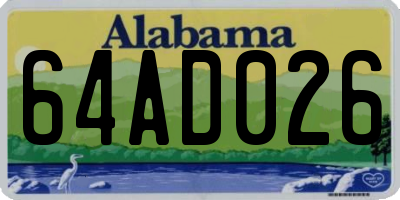 AL license plate 64AD026