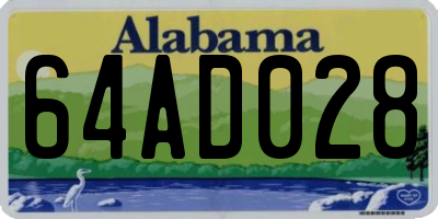 AL license plate 64AD028