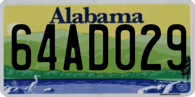 AL license plate 64AD029