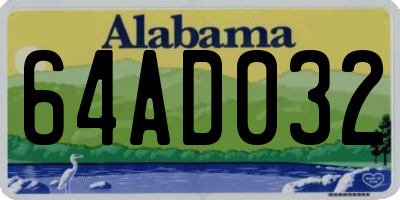 AL license plate 64AD032
