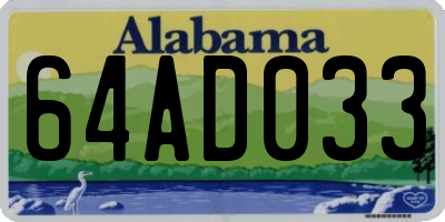 AL license plate 64AD033