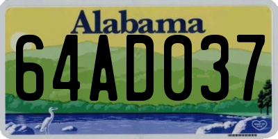 AL license plate 64AD037