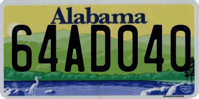 AL license plate 64AD040