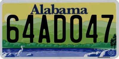 AL license plate 64AD047