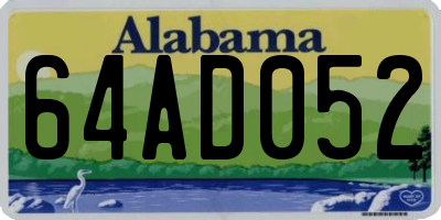 AL license plate 64AD052