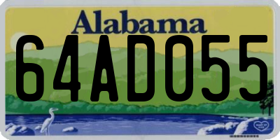 AL license plate 64AD055