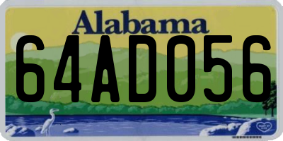 AL license plate 64AD056