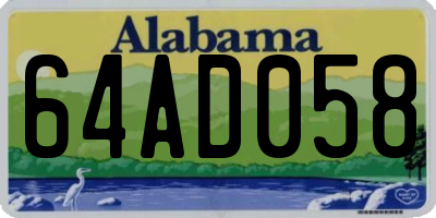 AL license plate 64AD058