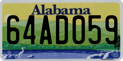 AL license plate 64AD059