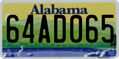 AL license plate 64AD065