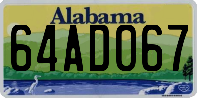 AL license plate 64AD067