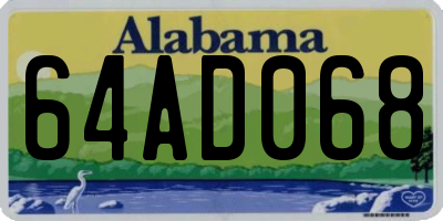 AL license plate 64AD068