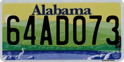 AL license plate 64AD073