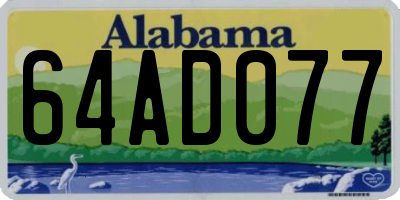 AL license plate 64AD077