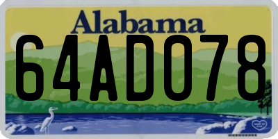 AL license plate 64AD078