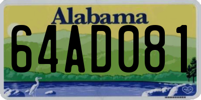 AL license plate 64AD081