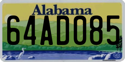AL license plate 64AD085