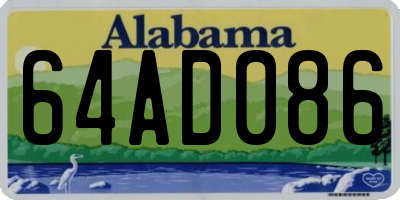 AL license plate 64AD086
