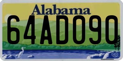 AL license plate 64AD090
