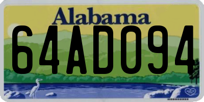 AL license plate 64AD094