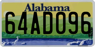 AL license plate 64AD096