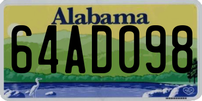 AL license plate 64AD098