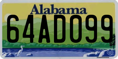 AL license plate 64AD099