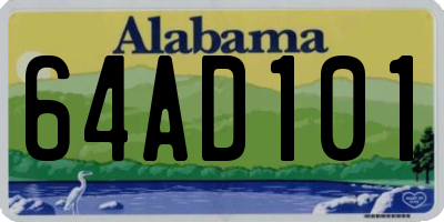 AL license plate 64AD101