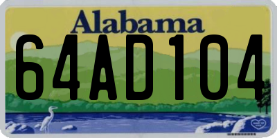 AL license plate 64AD104