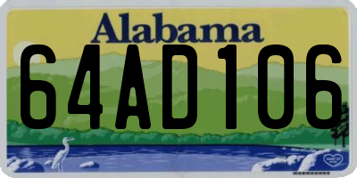 AL license plate 64AD106