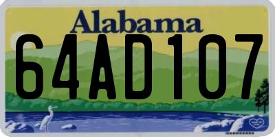 AL license plate 64AD107
