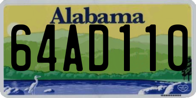 AL license plate 64AD110