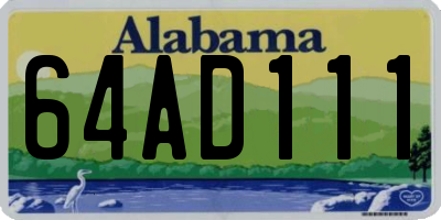 AL license plate 64AD111