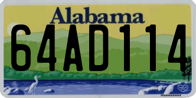AL license plate 64AD114