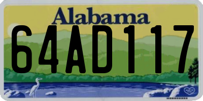 AL license plate 64AD117