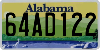 AL license plate 64AD122
