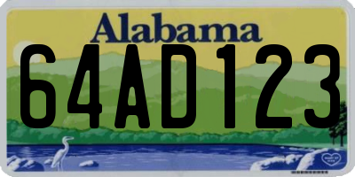 AL license plate 64AD123