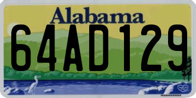 AL license plate 64AD129