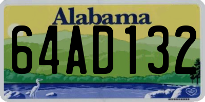 AL license plate 64AD132