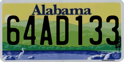 AL license plate 64AD133