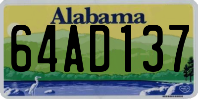 AL license plate 64AD137