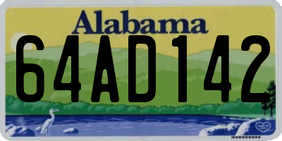 AL license plate 64AD142