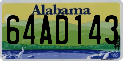 AL license plate 64AD143
