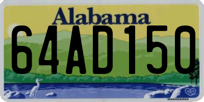 AL license plate 64AD150