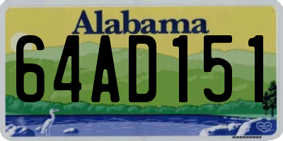 AL license plate 64AD151