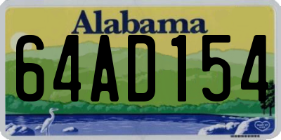AL license plate 64AD154